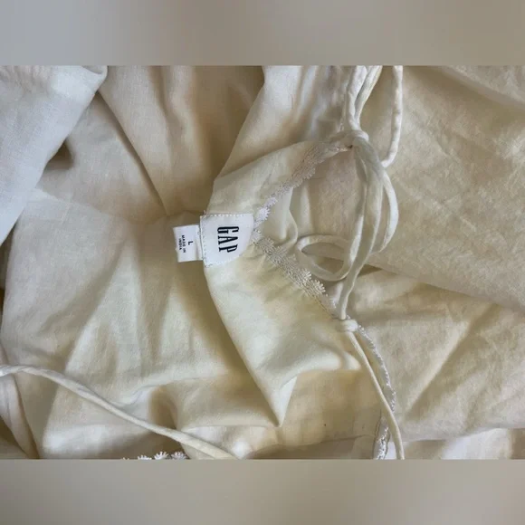 Gap Beautiful Cotton White Sundress Eyelet‎ Dress Size Large - Picture 7 of 7